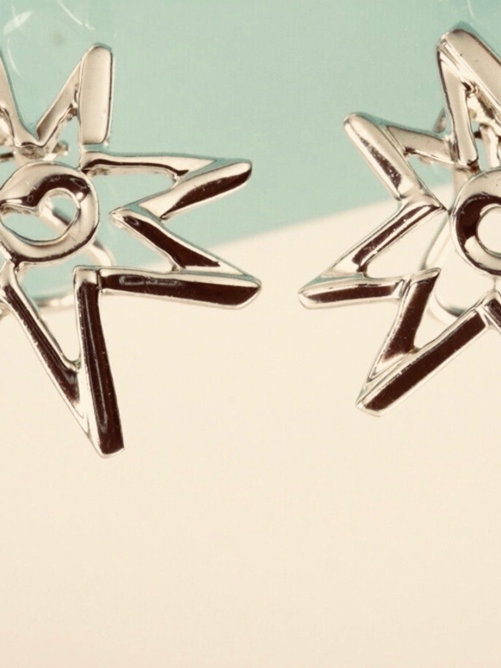 Tiffany & Co. Paloma Picasso Sterling Silver Sun Star Clip on Earrings